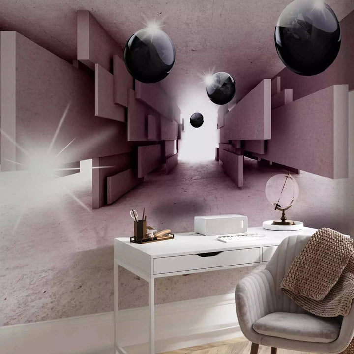 3D fototapetes - Ģeometrisks tunelis (violetos toņos), 65681 Tapetenshop.lv