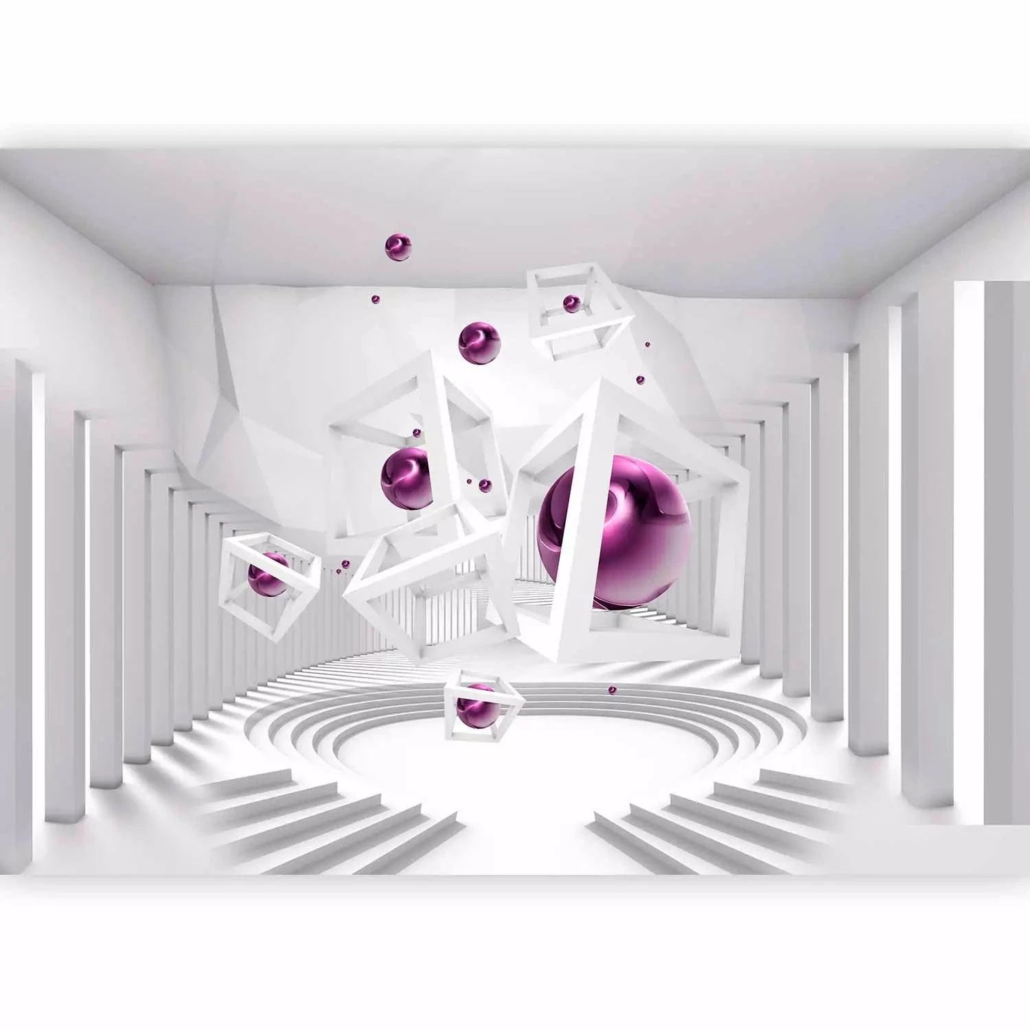 3D fototapetes - Koridors, gaiši pelēkā krāsā - modernam interjeram Tapetenshop.lv