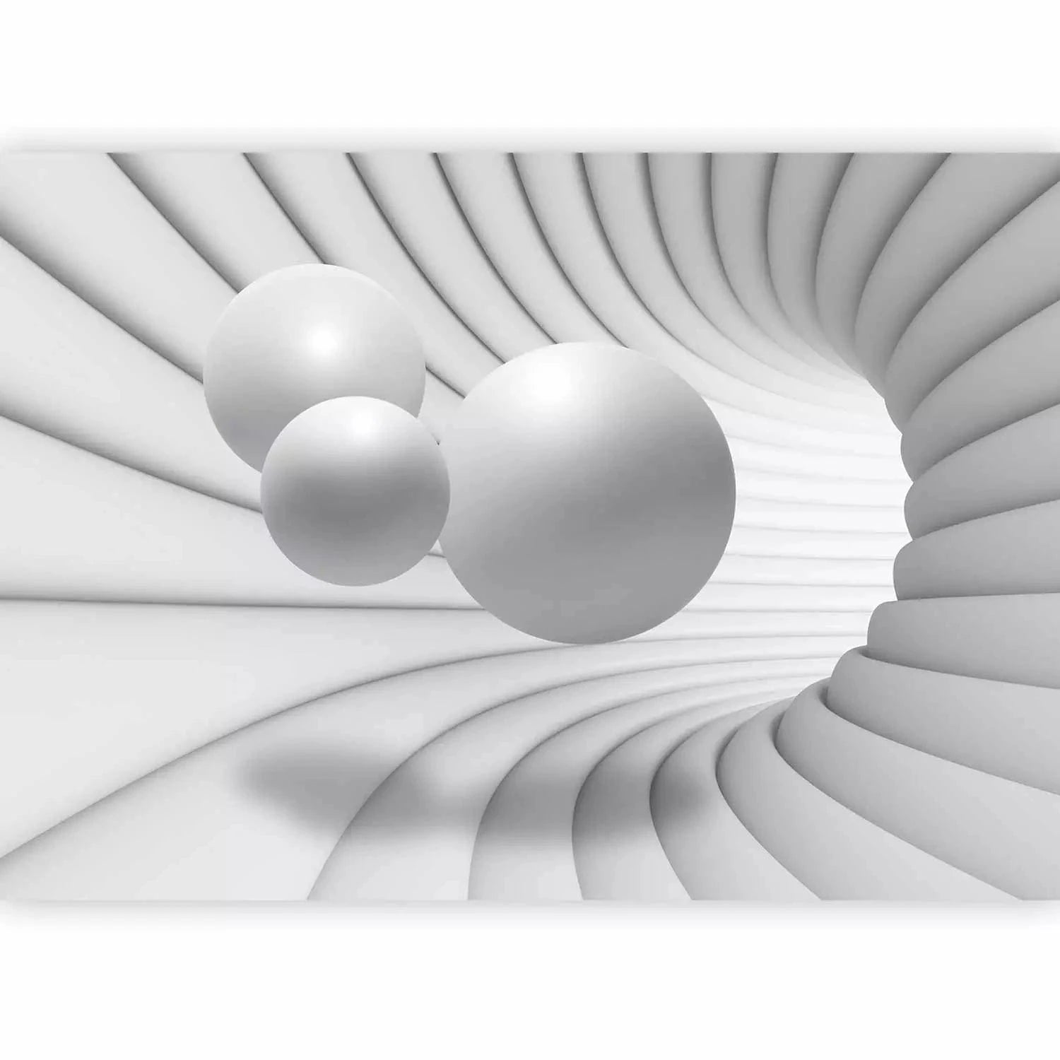 3D fototapetes pelēkos toņos - Pelēkā tunelī, 61938 Tapetenshop.lv