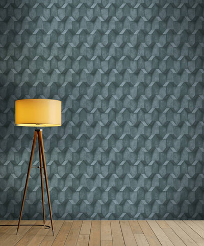 3D wallpaper with concrete look and texture in blue, 1366257 AS Creation