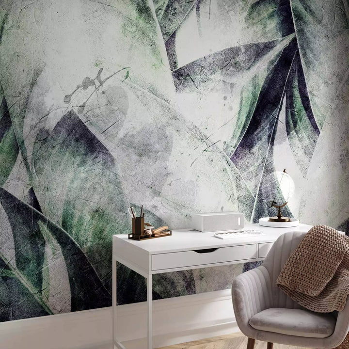 Wall Murals with tropical leaves in vintage style - Green inspiration - 135357