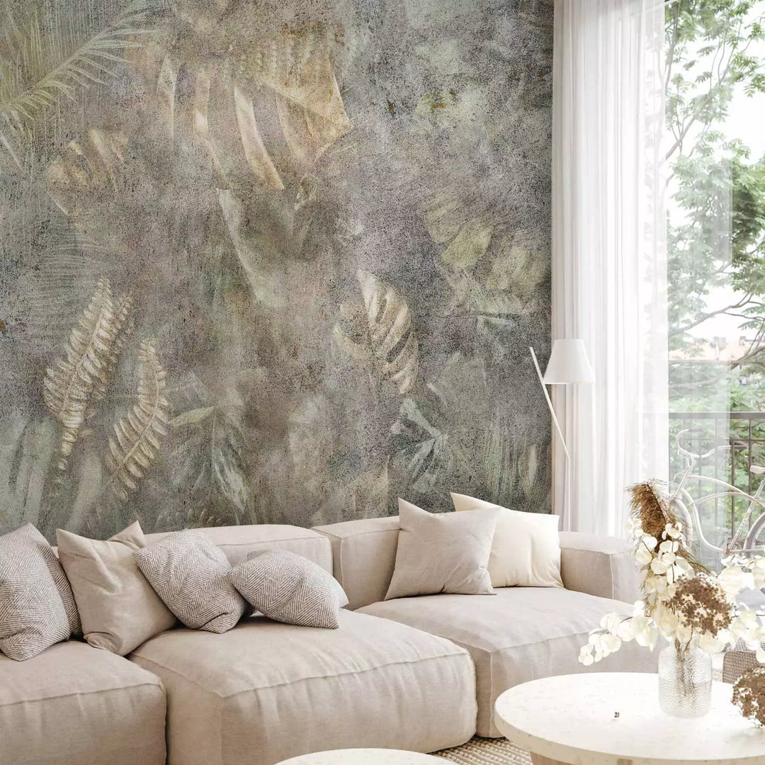 Wall Murals with vintage style leaves - Morning Moment - 135334