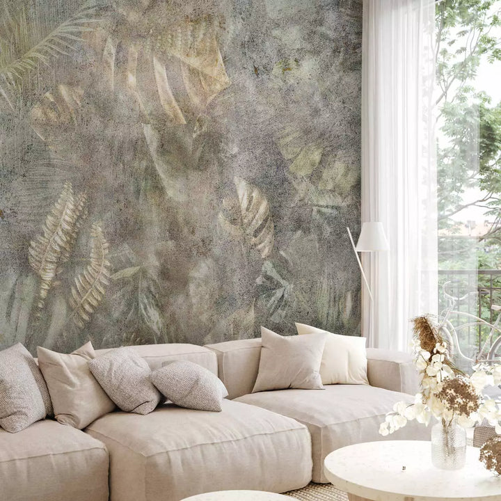 Wall Murals with vintage style leaves - Morning Moment - 135334