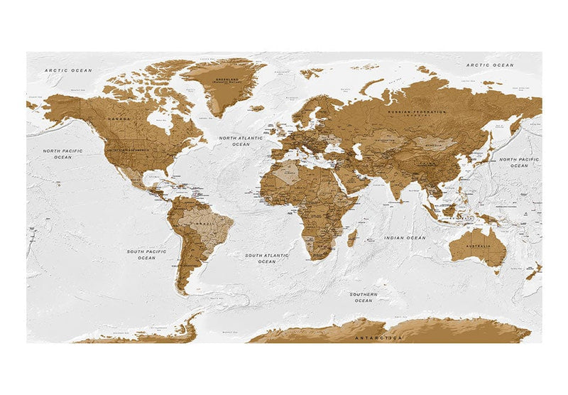 500x280 cm Lielformāta fototapetes - Pasaules karte: Baltā okeāna pasaule G-ART