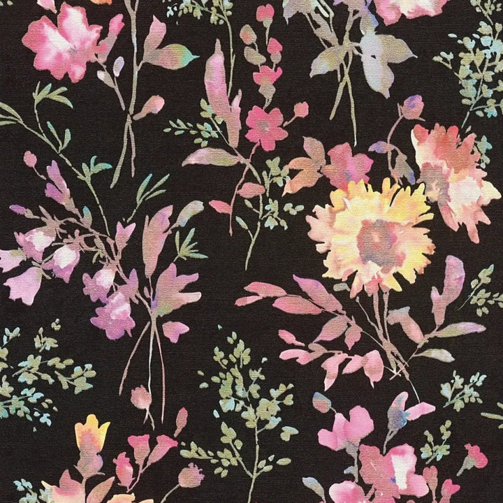 Обои на нетканой основе с игривым цветочным рисунком и блестящими эффектами - 3010124