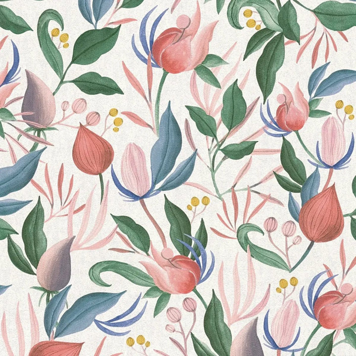 Non-woven wallpaper in playful colours with fruit | multicoloured - 3010141