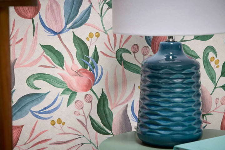 Non-woven wallpaper in playful colours with fruit | multicoloured - 3010141