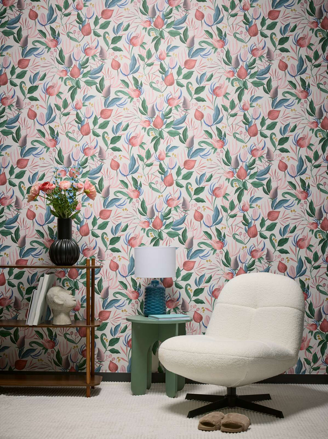 Non-woven wallpaper in playful colours with fruit | multicoloured - 3010141