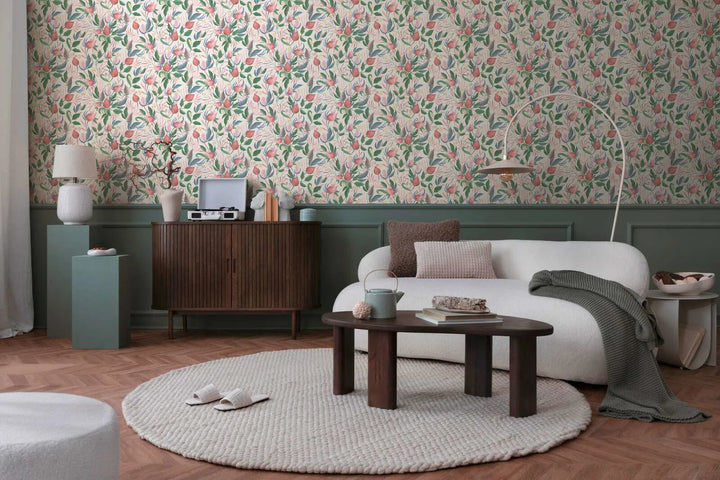 Non-woven wallpaper in playful colours with fruit | multicoloured - 3010141