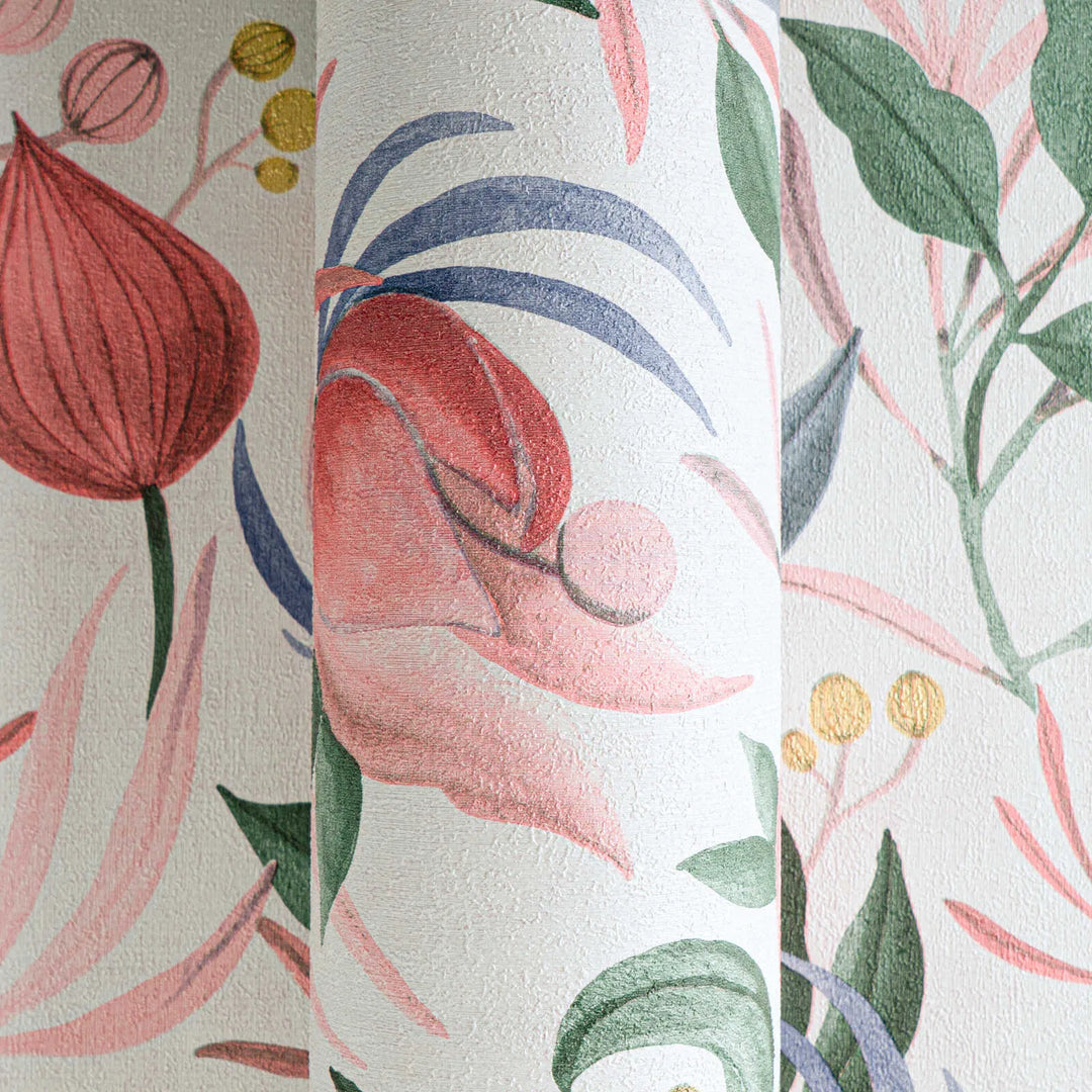Non-woven wallpaper in playful colours with fruit | multicoloured - 3010141