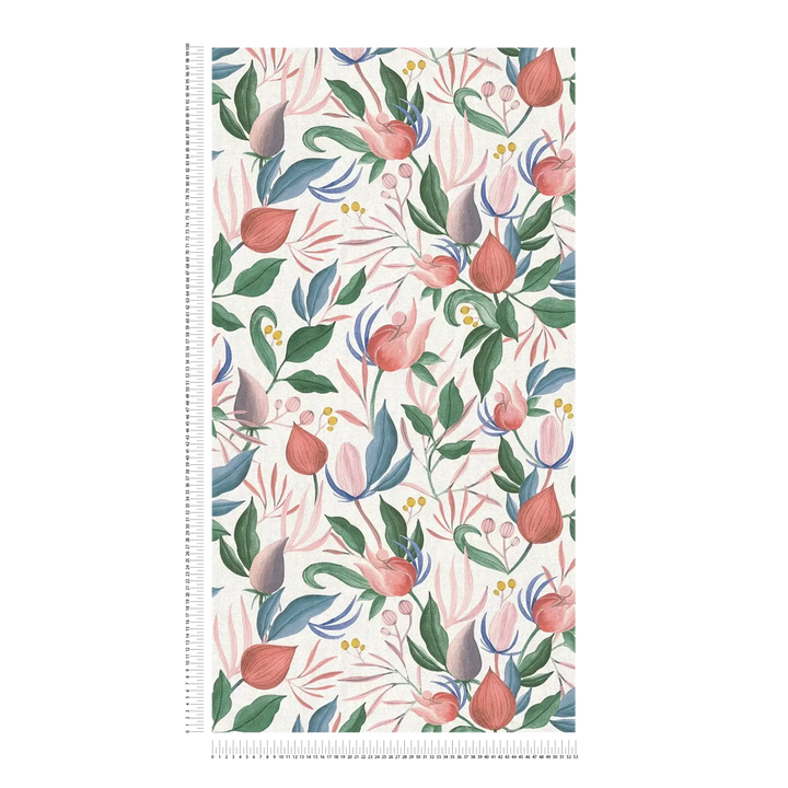 Non-woven wallpaper in playful colours with fruit | multicoloured - 3010141