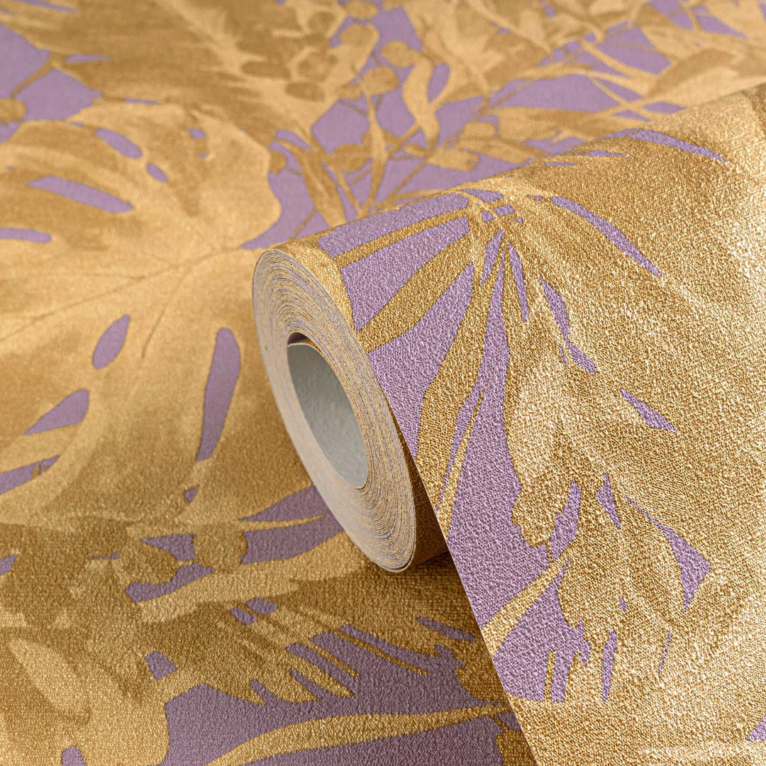 Matte non-woven wallpaper with exotic jungle motif and light texture - 3010151