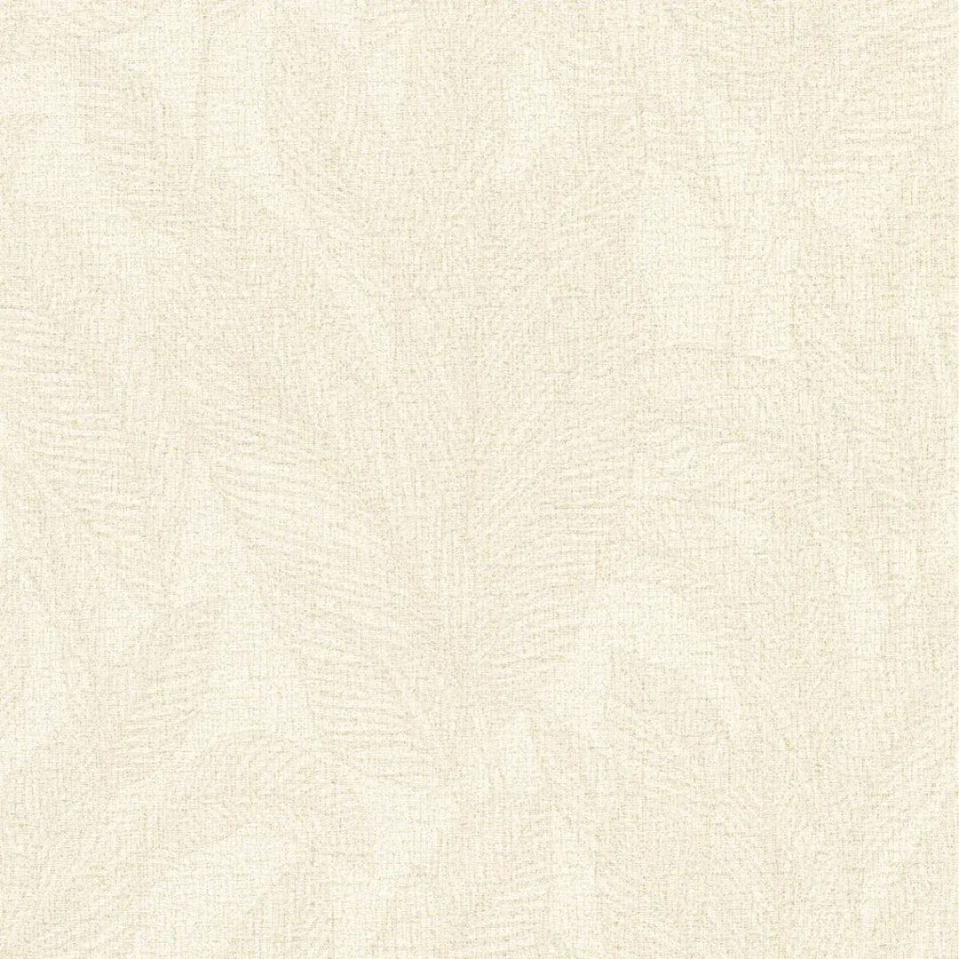 Lightly textured non-woven wallpaper with a subtle, shiny leaf pattern | cream - 3010161