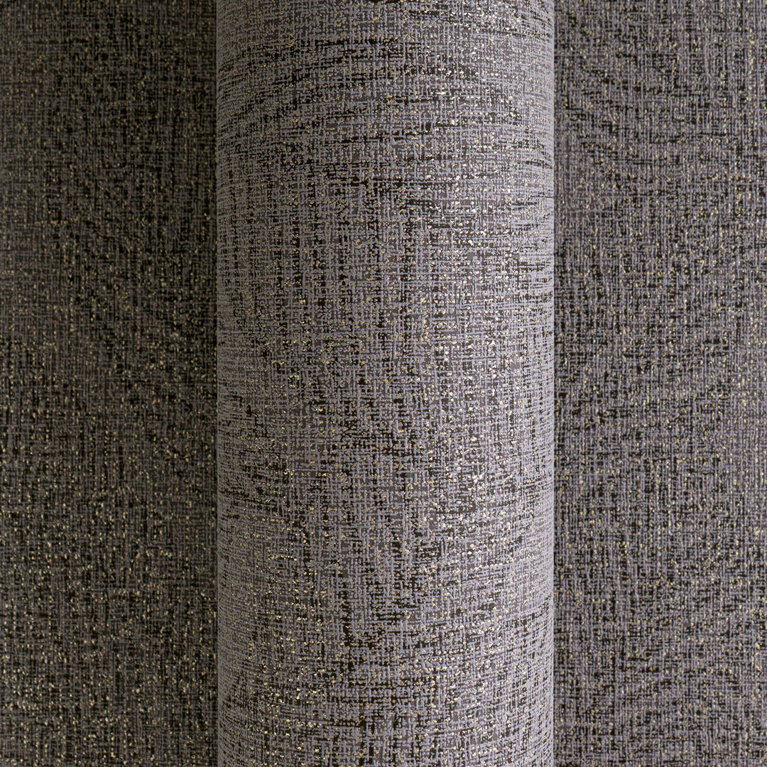 Lightly textured non-woven wallpaper with delicate shimmering leaf design in grey - 3010165