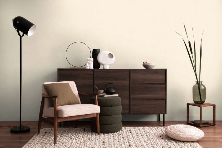 Kuitukangas Yksivärinen tapetti, hieno kiiltävä rakenne | kerma, kulta - 3010173