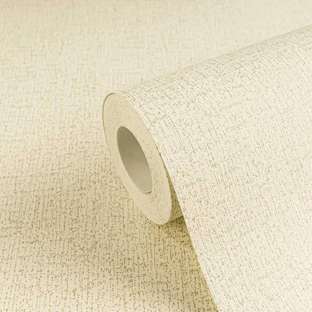 Kuitukangas Yksivärinen tapetti, hieno kiiltävä rakenne | kerma, kulta - 3010173