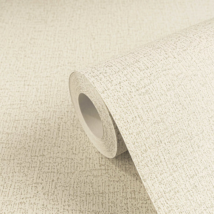 Kuitukangastapetti pehmeällä pintarakenteella | lämmin valkoinen, kerma, kulta - 3010174