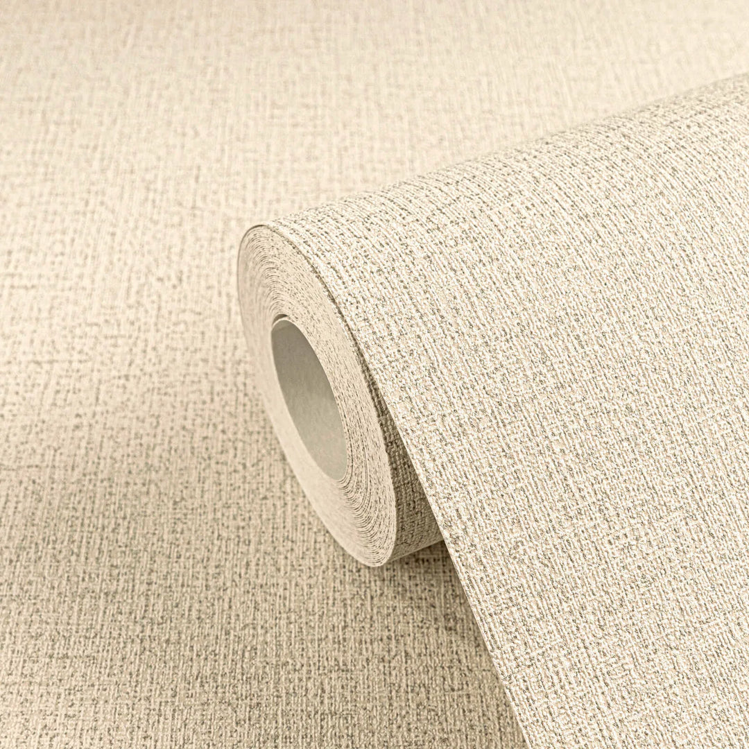 Stylish non-woven wallpaper with light texture | beige, gold - 3010175
