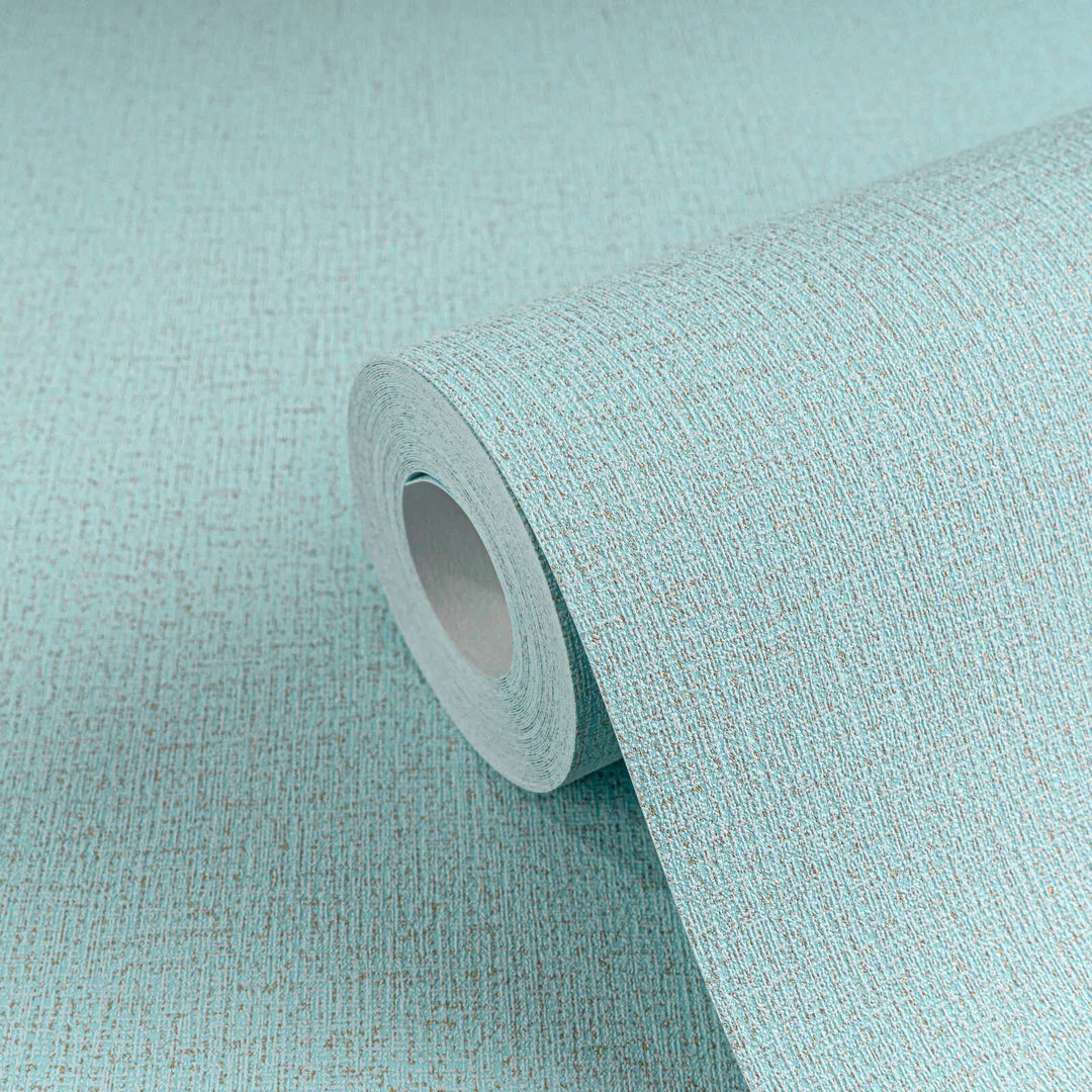 Korkealaatuinen kuitukangastapetti, jossa on kevyt, kiiltävä tekstiilirakenne | sininen, kulta - 3010176