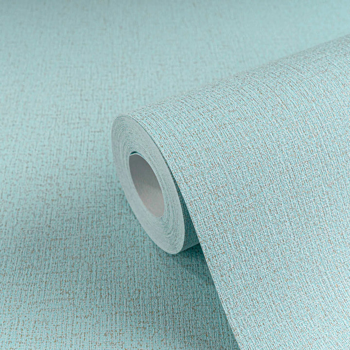 Korkealaatuinen kuitukangastapetti, jossa on kevyt, kiiltävä tekstiilirakenne | sininen, kulta - 3010176