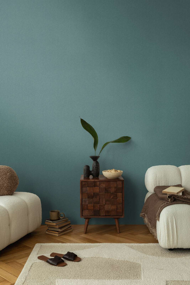 Korkealaatuinen matta kuitukangastapetti, jossa on kevyt tekstiilitekstiili | tummansininen, kulta - 3010177