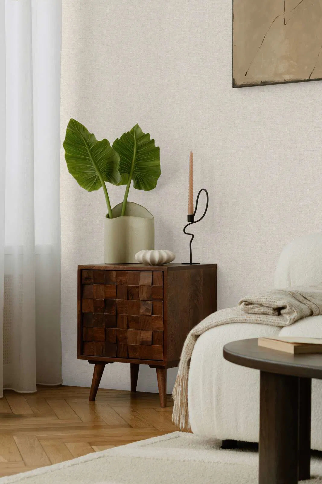 Neaustinės Vienspalviai tapetai medžiagos su švelniu blizgesiu - 3010201