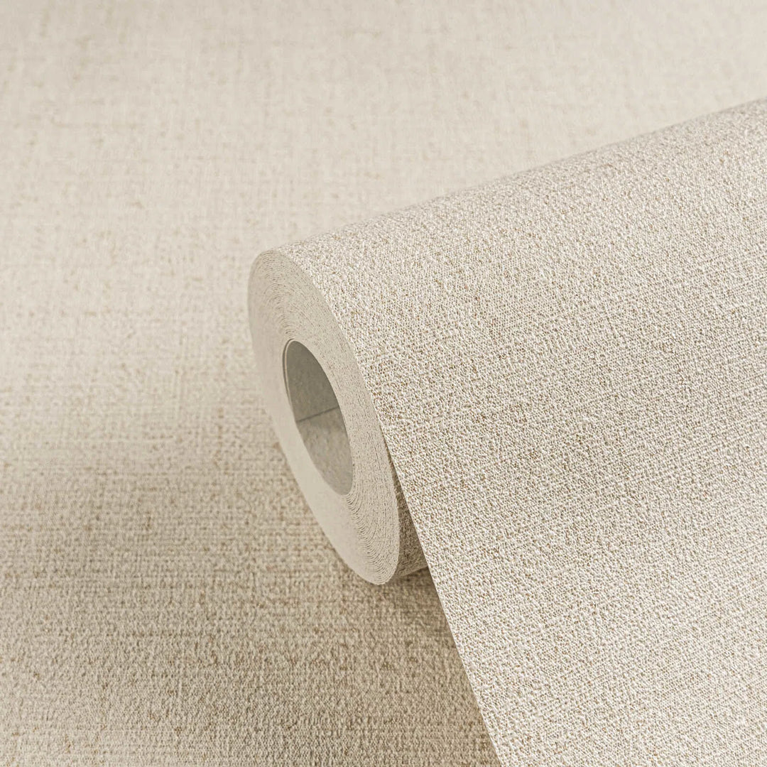 Švelnus Vienspalviai tapetai šilto kreminio atspalvio, elegantiškas, blizgantis tekstilės paviršius - 3010207