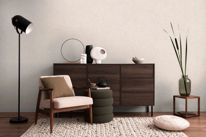 Elegantne, beeži toonides helendava tekstuuriga mittekootud tapeet - 3010215