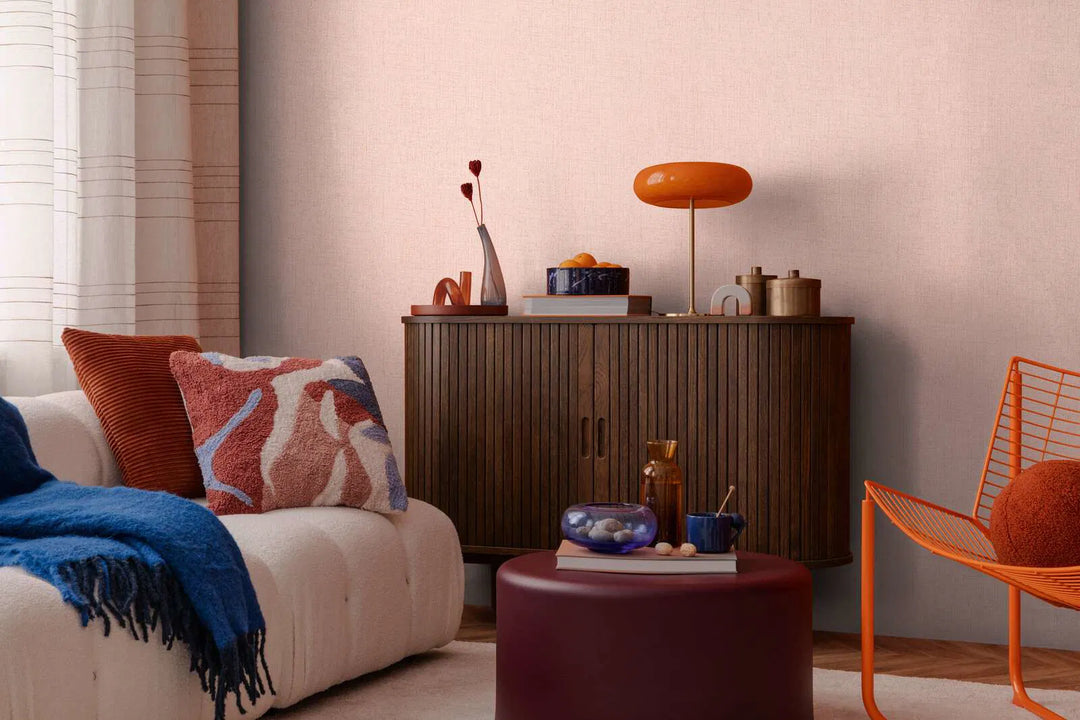 High quality non-woven wallpaper with silky, shimmering texture | pink - 3010217