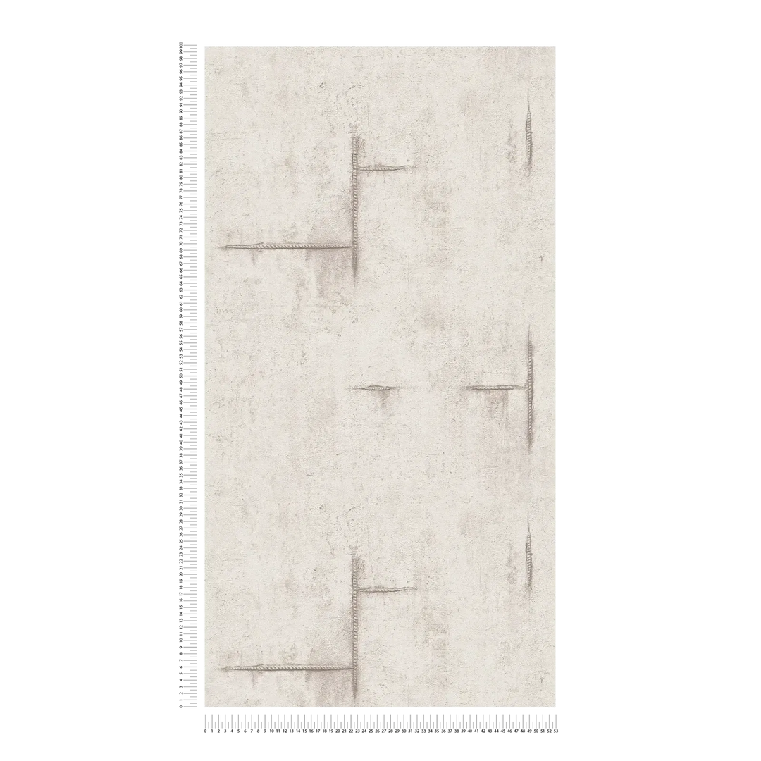 Betooni välimusega ja pehme vintage-stiilis tapeet | helehall - 3010503