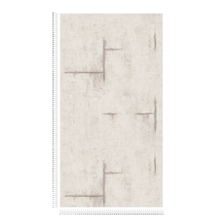 Betooni välimusega ja pehme vintage-stiilis tapeet | helehall - 3010503