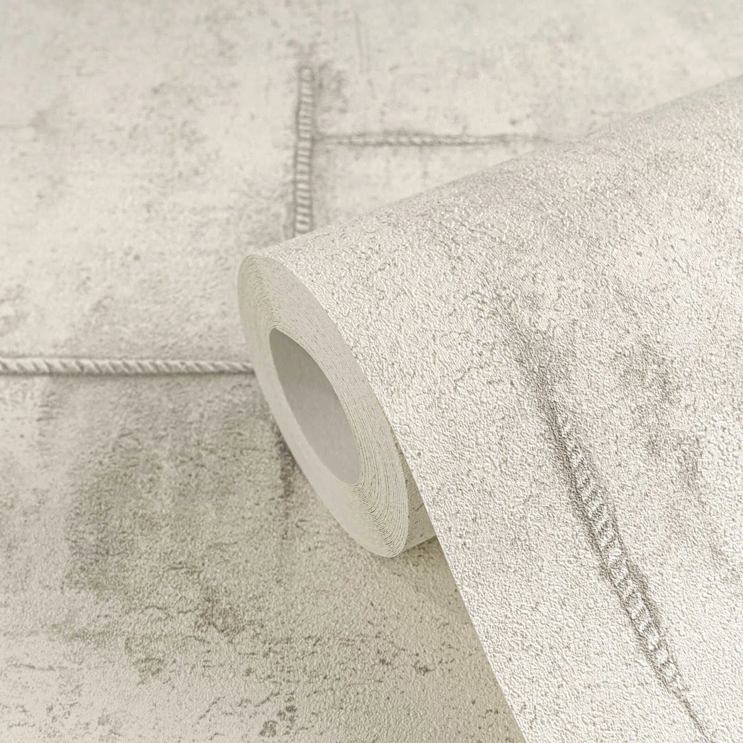 Betooni välimusega ja pehme vintage-stiilis tapeet | helehall - 3010503