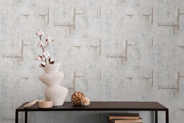 Kuitukangastapetti moderniin teolliseen tyyliin | harmaa - 3010504