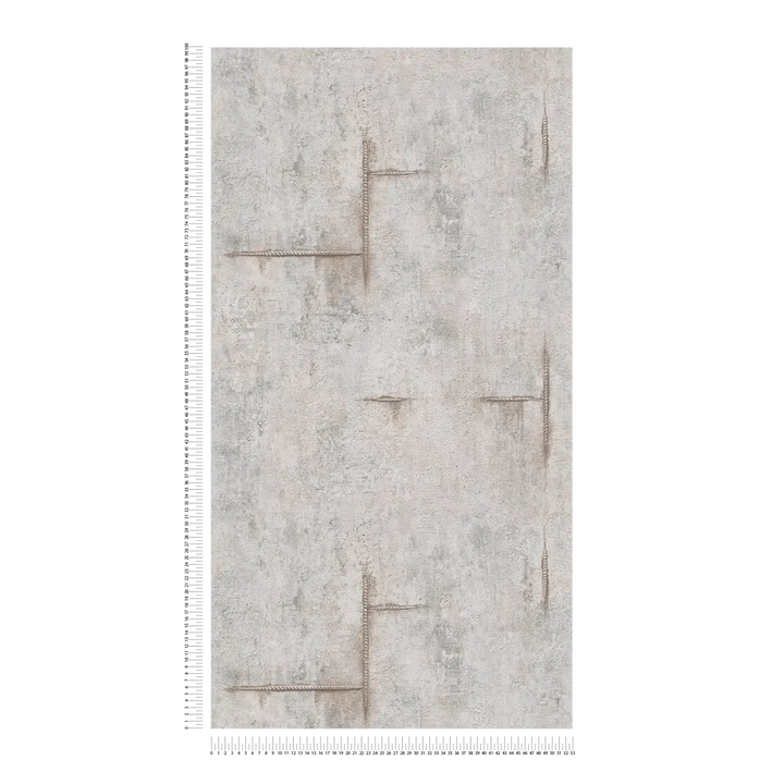 Kuitukangastapetti moderniin teolliseen tyyliin | harmaa - 3010504