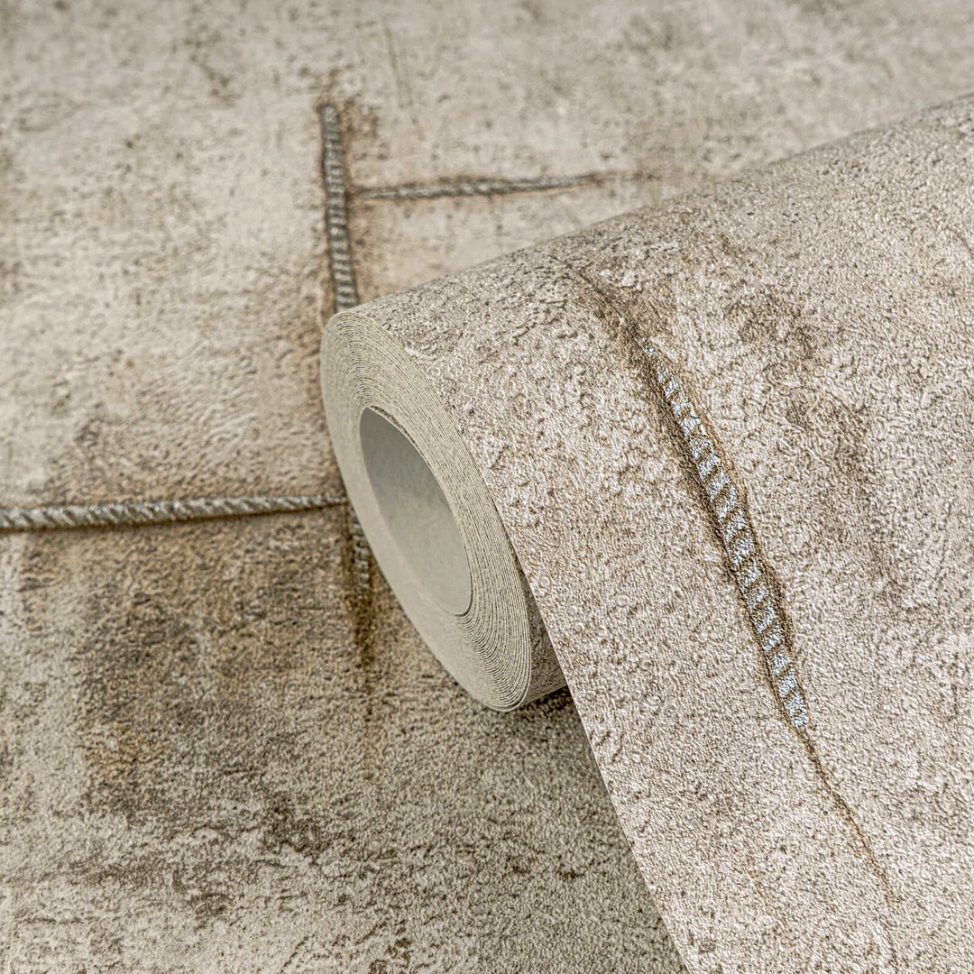 Urbaani loft-tyylinen kuitukangastapetti, jossa on luonnollinen rakenne - 3010505