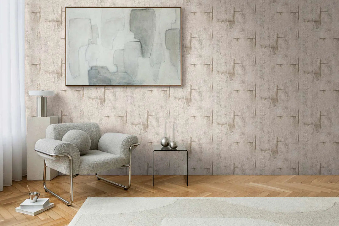 Urbaani loft-tyylinen kuitukangastapetti, jossa on luonnollinen rakenne - 3010505