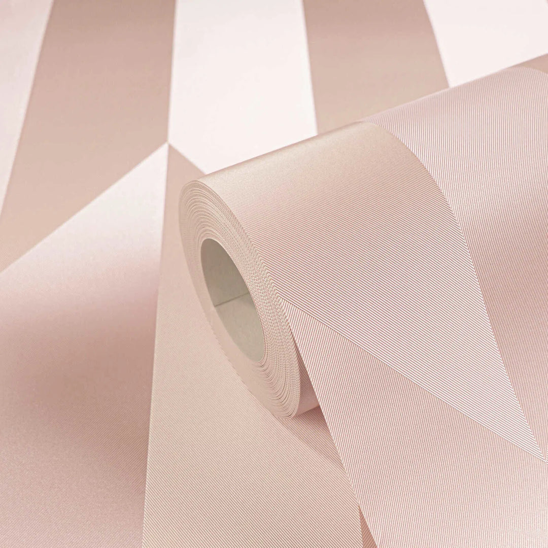 Neaustiniai tapetai su moderniu, blizgiu rombo raštu - rožiniai - 3010516