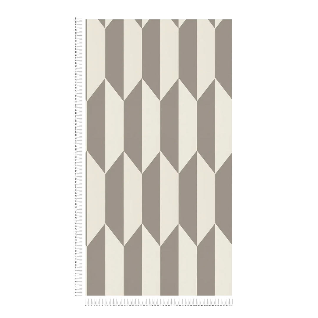 Kiiltävä ja graafinen kuviollinen kuitukangastapetti | beige, kerma - 3010517