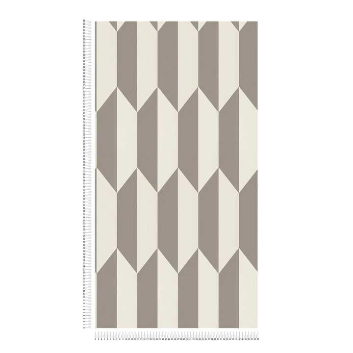 Kiiltävä ja graafinen kuviollinen kuitukangastapetti | beige, kerma - 3010517