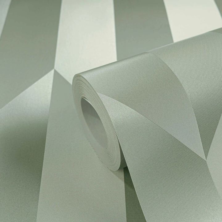 Kuitukangastapetti, jossa on hohtava timanttikuvio ja tyylikäs syvyysvaikutelma | vihreä - 3010520