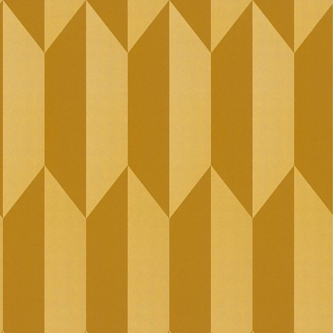 Kuitukangastapetti, jossa on kiiltävä retrokuvio kirkkaissa väreissä - kulta - 3010522