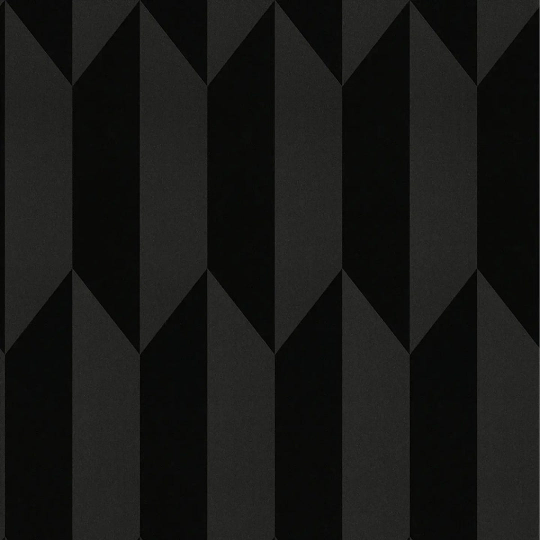 Neaustas tapetes ar spīdīgu mirdzumu un klasisku grafisko izskatu | melnā - 3010524