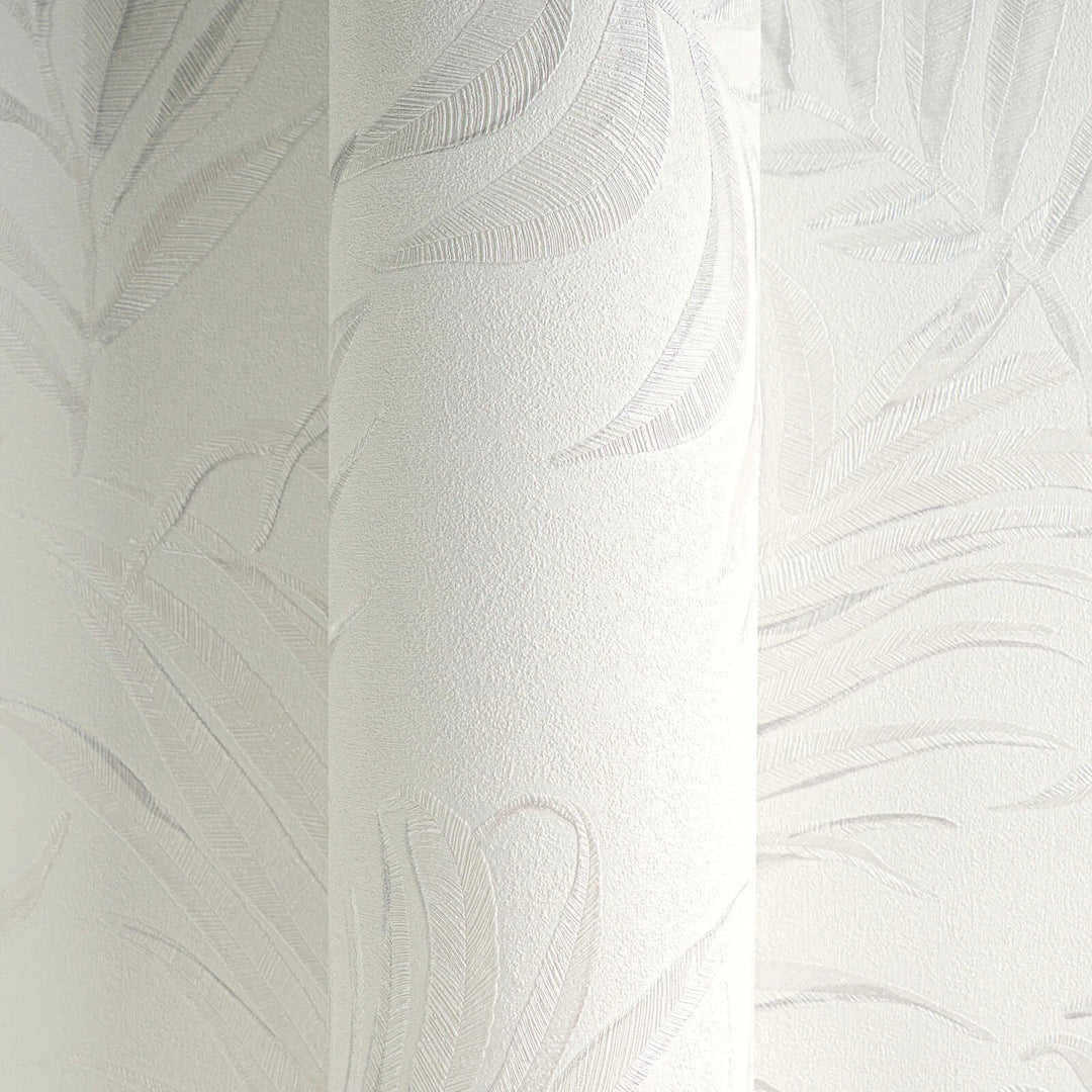 Обои на нетканой основе с нежным тропическим мотивом | белый - 3011051