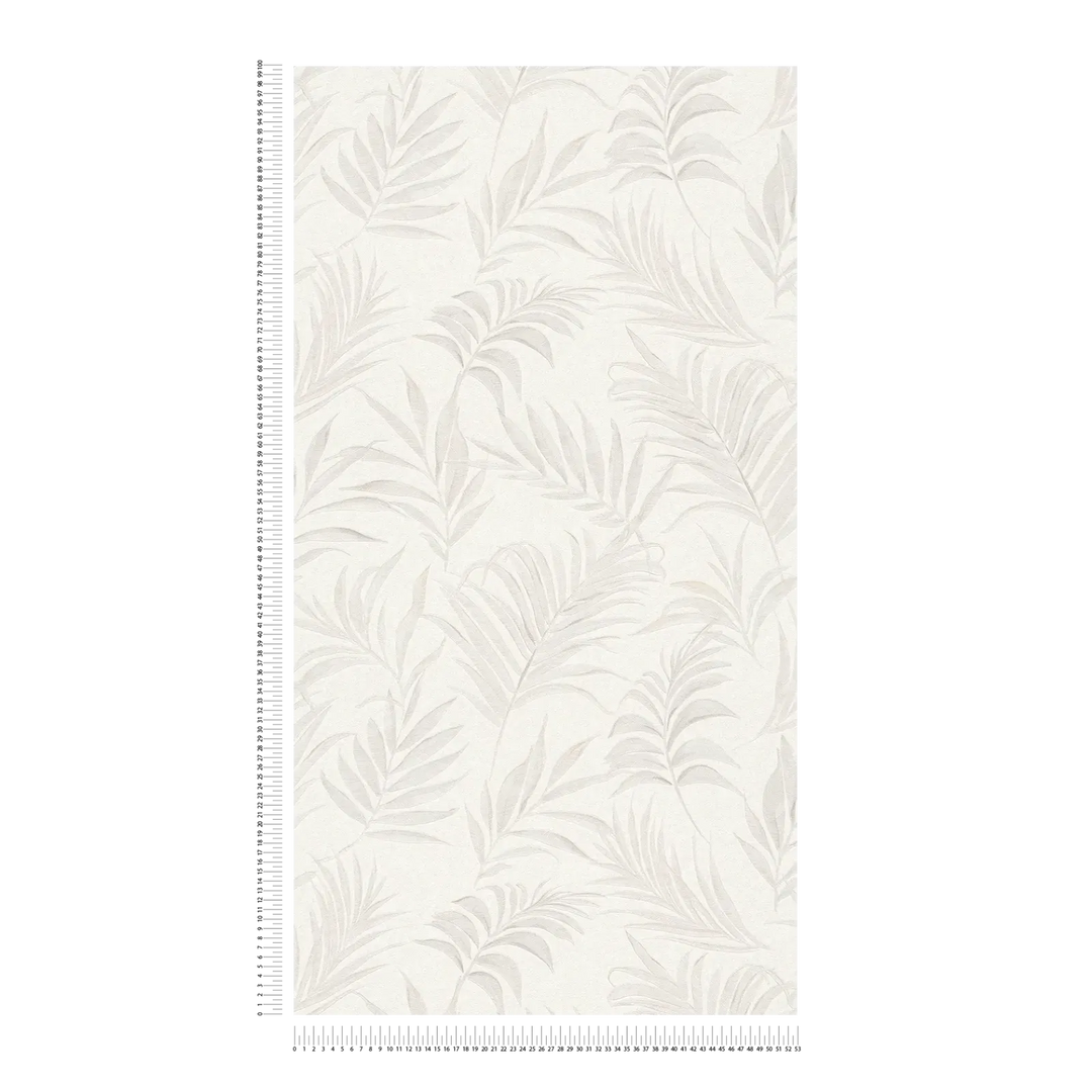 Обои на нетканой основе с нежным тропическим мотивом | белый - 3011051