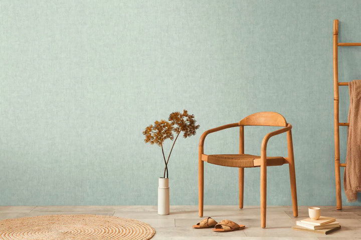 Kuitukangastapetti, jossa on hieno pellavakuvio | vihreä - 3011063