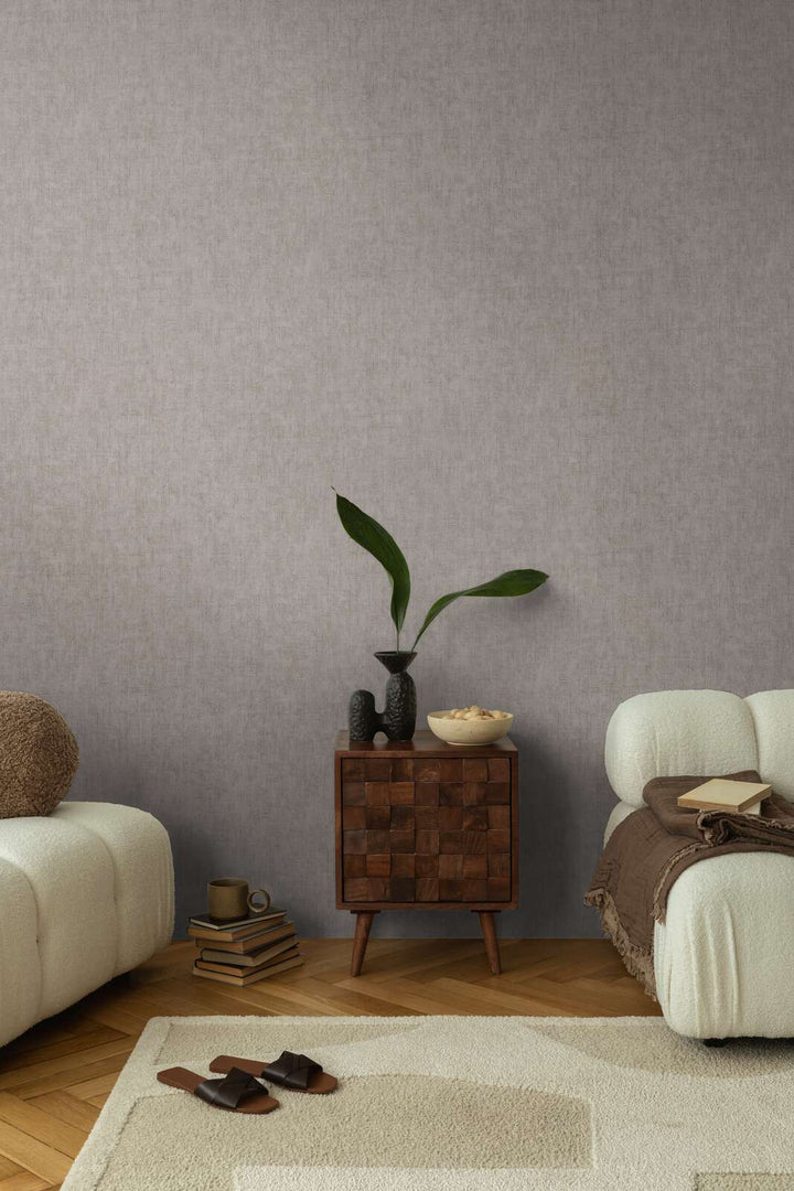 Neaustas tapetes ar dabisku tekstila faktūru | tumšos pelēka, taupe krāsā - 3011100