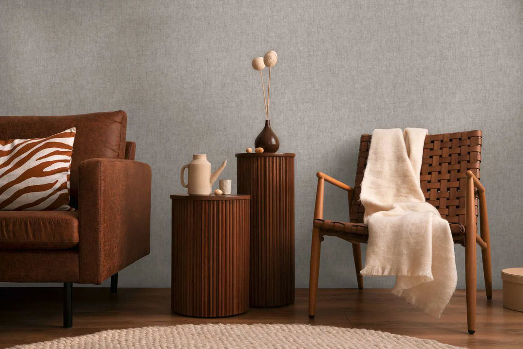 Neaustas tapetes ar dabisku tekstila faktūru | tumšos pelēka, taupe krāsā - 3011100