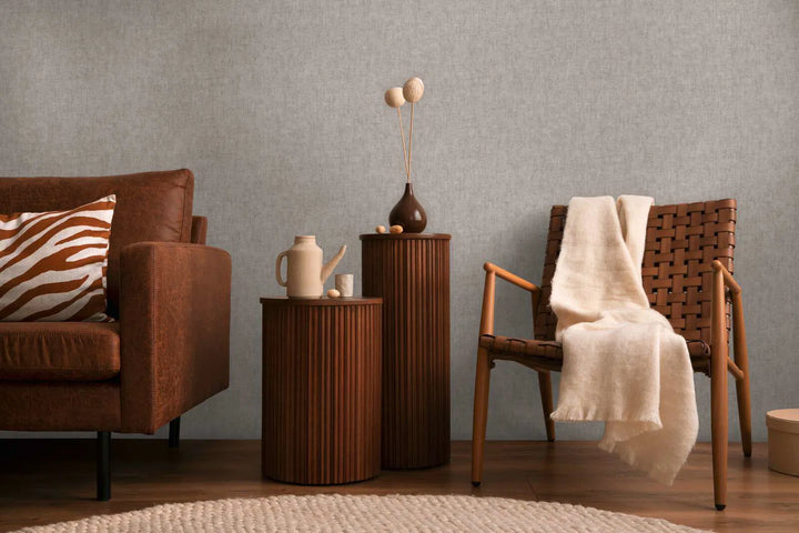 Neaustas tapetes ar dabisku tekstila faktūru | tumšos pelēka, taupe krāsā - 3011100