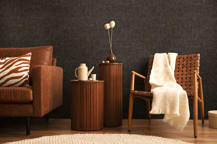 Peene linase väljanägemisega mittekootud tapeet | must - 3011101