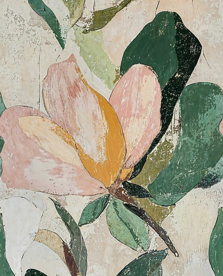 Dekoratyviniai tapetai su didelėmis gėlėmis ir sodriais lapais - 3011623